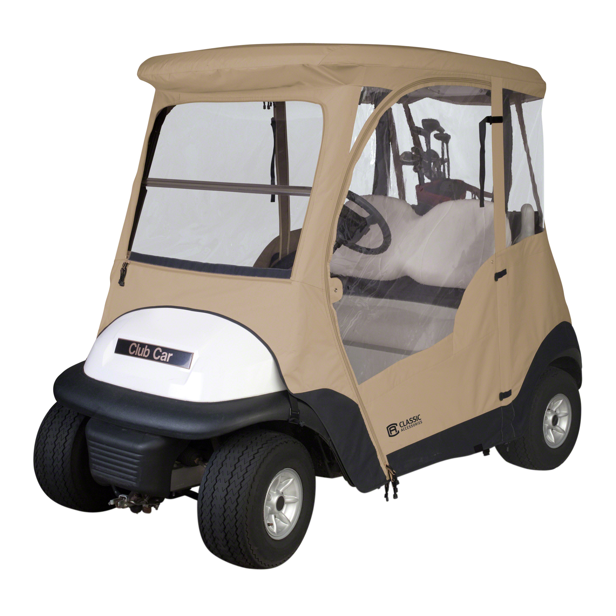Classic Accessories, Fairway 2-Person Club Car Precedent Golf Cart Enclosure, Cover Type Golf Cart, Color Beige, Material Polyester, Model# 40-011-012001-00